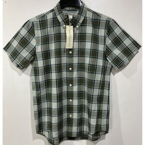 Outerknown Men's‎ Small Blue Green Plaid Essential Button Up Shirt 1310094 NWT